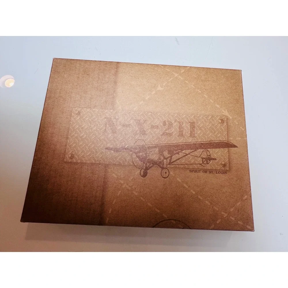 Spirit of St. Louis Brown Leather Travel Wallet Aviation N-X-211 World Fuel NIB